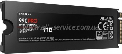  SSD M.2 2280 1TB 990 PRO with Heatsink Samsung (MZ-V9P1T0CW)