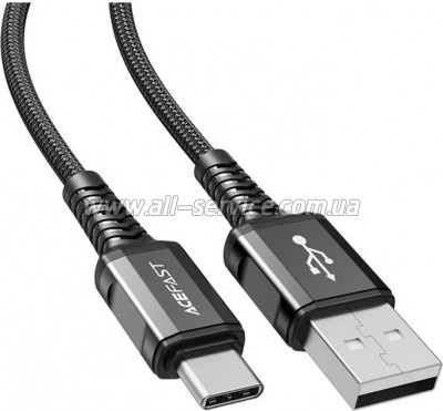 ���� ������ USB 2.0 AM to USB-C 1.2m 3A nylon C1-04 black Acefast (6974316280545)