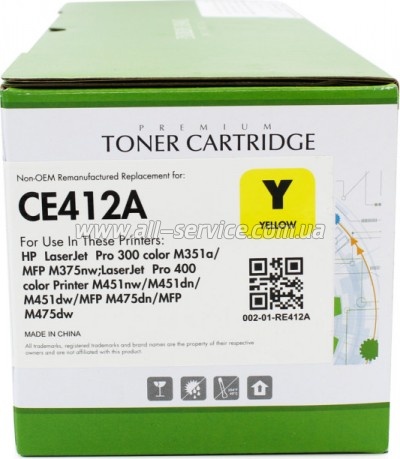  SCC HP CLJ PRO M351/ M451/ CE412A/ 305A yellow (002-01-RE412A)