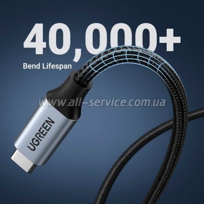 ���� ������ Ugreen USB-C M/F 1.0m 5A 10Gbps USB 3.1 black (30205)