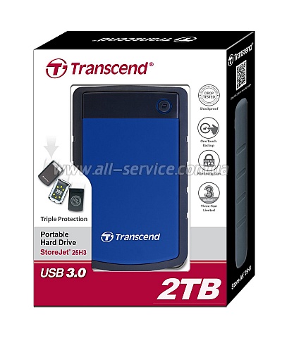  2TB Transcend StoreJet 2.5 USB 3.0  H Blue (TS2TSJ25H3B)