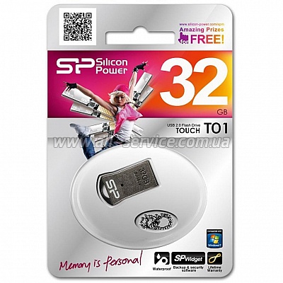  Silicon Power 64GB USB Touch T01 Black + chain (SP064GBUF2T01V1K)