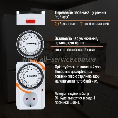 ������-������� ColorWay 16A 3680W 24H (CW-STM01-24H)