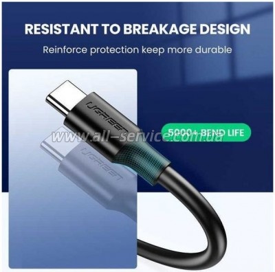 ���� ������ USB 3.0 AM to USB-C 1.0m US184 Black Ugreen (20882)
