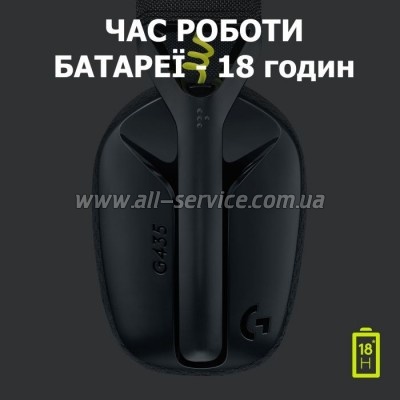  Logitech G435 Lightspeed Wireless Gaming Headset Black (981-001050)