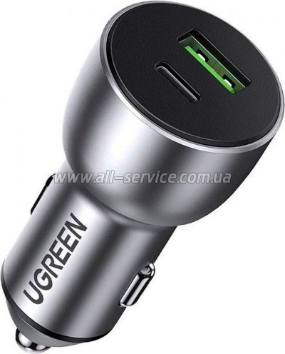 �������� ������� Ugreen 1xUSB-C + 1xUSB QC3.0 60W CD213 gray (60980)