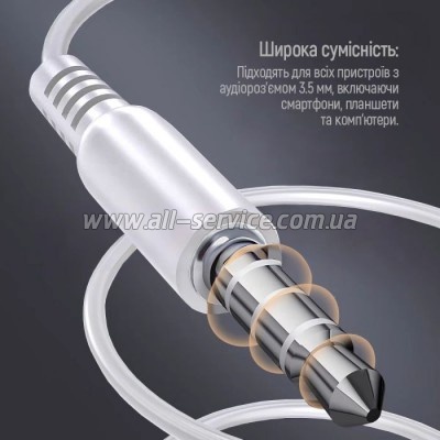  ColorWay 3.5 mm Wired Earphone UrbanBeat White (CW-WD03WT)