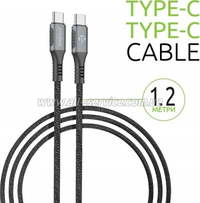 ���� ������ USB-C to USB-C 1.2m CBGPD60WTT1 60W grey Intaleo (1283126518096)