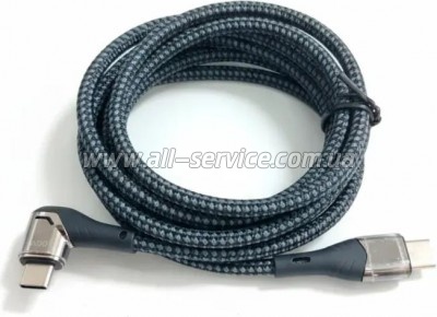 ���� ������ USB-C to USB-C 1.5m 5A 100W Quick Charge magnetic black BeCover (714555)