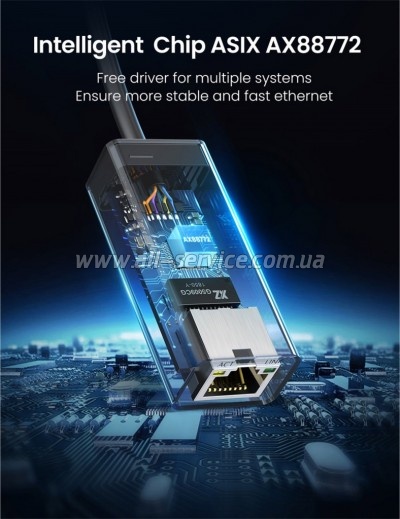 ������� USB 2.0 AM to RJ45 Ethernet 100Mbps CR110 Ugreen (20254)