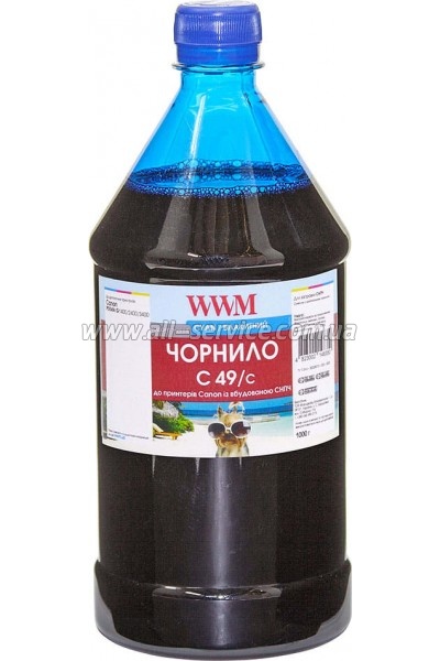  WWM Canon Pixma G1400/ 2400/ 3400 1000 Cyan  (C49/C-4)