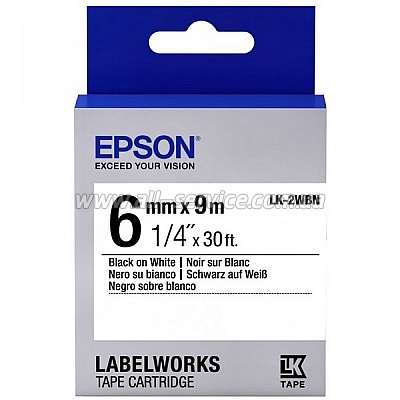  Epson LK2WBN LW-300/ 400/ 400VP/ 700 Std Blk/Wht 6mm/9m (C53S652003)