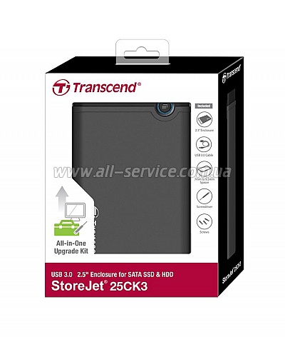  Transcend 2.5" HDD/ SSD USB 3.0 Rubber (TS0GSJ25CK3)