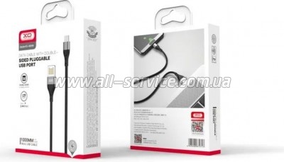 ���� ������ USB 2.0 AM to Micro 5P 1.0m 2.4A double-sided NB188 gray XO (6920680879717)