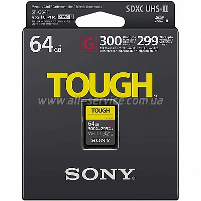   Sony 64GB SDXC C10 UHS-II U3 V90 Tough (SF64TG)