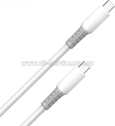 ���� ������ USB-C to USB-C 1.0m 3A PD60W liquid silicone white ColorWay (CW-CBPDCC093-WT)