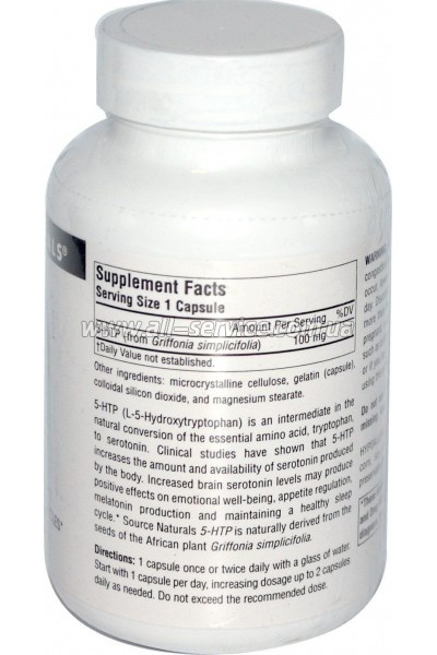  Source Naturals 5-HTP (), 100, Serene Science, 60  (SN1695)