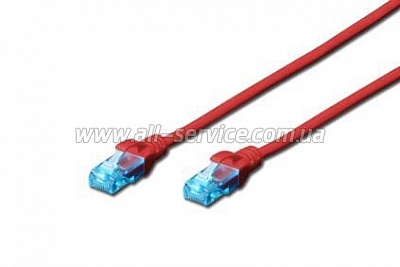 Патч корд DIGITUS CAT 5e UTP, 5м, AWG 26/7, CCA, PVC (DK-1512-050/R) red Патч корд DIGITUS CAT 5e UTP, 5м, AWG 26/7, CCA, PVC (DK-1512-050/R) red