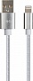 ���� ������ USB 2.0 AM to Lightning 1m nylon silver Vinga (VCPDCLNB1S)