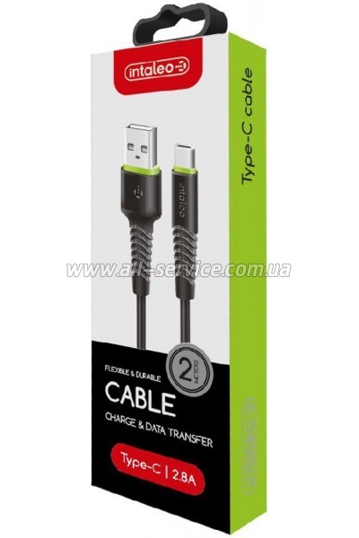 ���� ������ USB 2.0 AM to USB-C 2.0m CBFLEXT2 Black Intaleo (1283126521423)