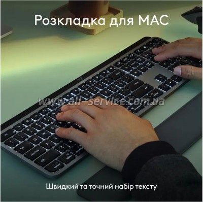  Logitech MX Keys S  MAC Bluetooth/Wireless UA Pale Grey (920-011638)