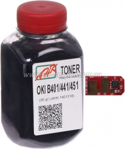 Тонер + чип АНК OKI B401/ MB441/ MB451 бутль 80г (1401336) Тонер + чип АНК OKI B401/ MB441/ MB451 бутль 80г (1401336)