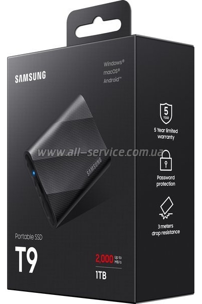  SSD USB 3.2 2TB T9 Samsung (MU-PG2T0B/EU)