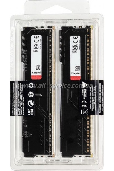 ������ ������ ��� ���������� DDR4 32GB (2x16GB) 3200 MHz Fury Beast Black Kingston Fury (ex.HyperX) (KF432C16BBK2/32)