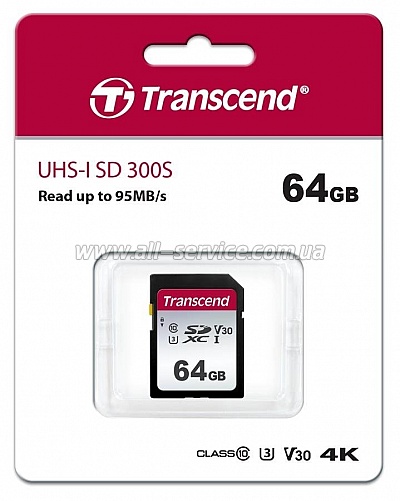   64GB TRANSCEND SDXC 300S UHS-I U3 (TS64GSDC300S)