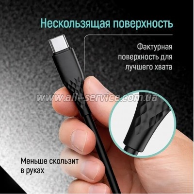 ���� ������ USB-C to USB-C 2.0m 3A 60W textured PVC black ColorWay (CW-CBPDCC095-BK)