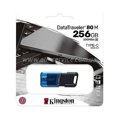  Kingston 64GB DataTraveler 80 M USB-C 3.2 Blue/Black (DT80M/64GB)