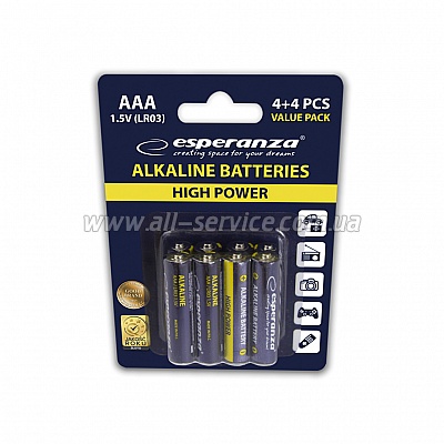  Esperanza AAA LR03 Alkaline * 8 (EZB104)