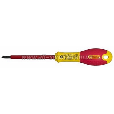 Отвертка электрика STANLEY FatMax VDE 1000V Ph1х100мм (0-65-415) Отвертка электрика STANLEY FatMax VDE 1000V Ph1х100мм (0-65-415)