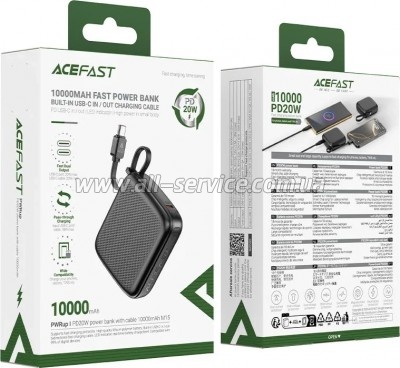 ������� ������������� Acefast 10000mAh 20W PD Black (6974316283973)