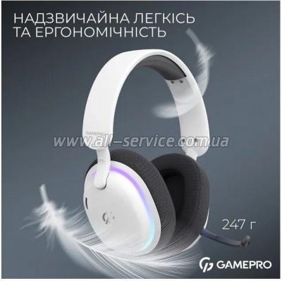  GamePro Asgard Bragi 7.1 RGB Tri-Mod White (HSW250W)