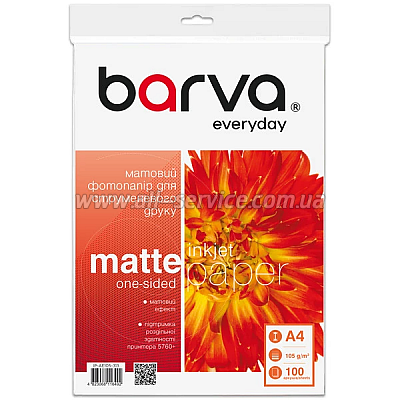 Фотобумага Barva Everyday Matte 105г/м A4 100л (IP-AE105-313) Фотобумага Barva Everyday Matte 105г/м A4 100л (IP-AE105-313)