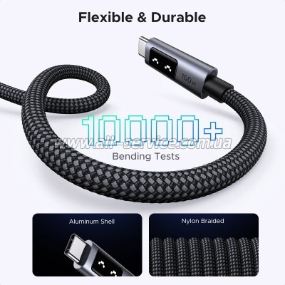 ���� ������ USB-C to USB-C 1.0m PD 100W L509 black Ugreen (35501)