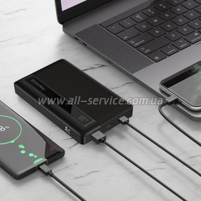   ColorWay 20 000 mAh PD/65W, QC/3.0, black (CW-PB200LPA3BK-PDD)