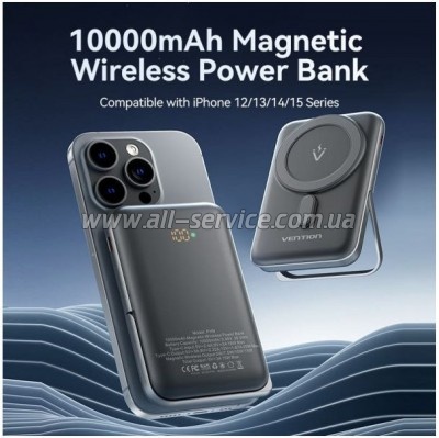 ������� ������������� Vention Magnetic Wireless 10000mAh PD 20W Black (FHNB0)