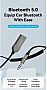 FM  Vention AUX TRS 3.5 USB Bluetooth 5.0 Coiled Cable 1.5M Gray Zinc (NAGHG)