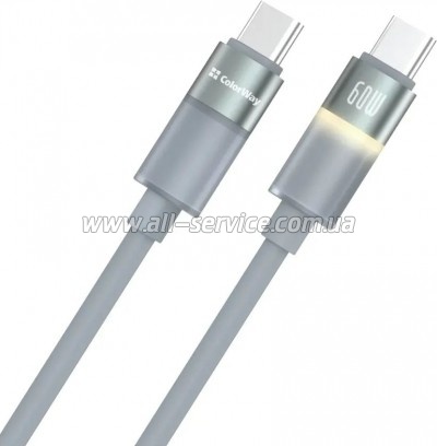 ���� ������ USB-C to USB-C 1.0m 3A 60W warm light gray ColorWay (CW-CBPDCC092-GR)