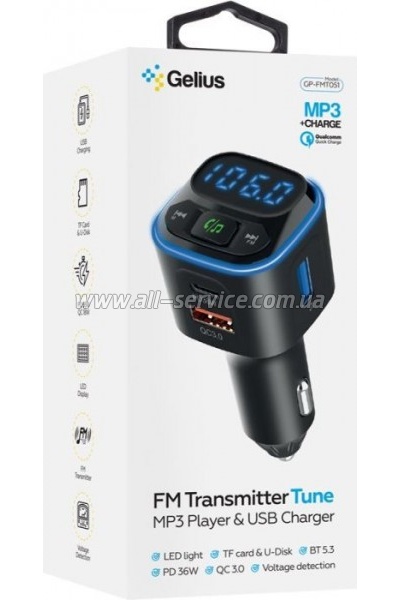 FM  Gelius Tune GP-FMT051 (PD/QC) 36 Watt Black (GP-FMT051)