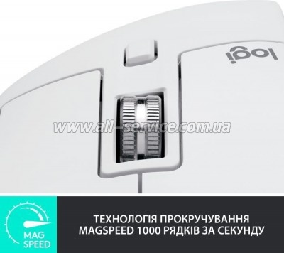  Logitech MX Master 3S Performance Wireless Mouse Bluetooth Pale Grey (910-006560)