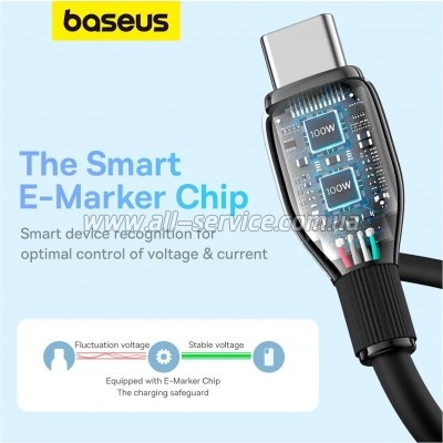 ���� ������ USB-C to USB-C 1.2m 100W black Baseus (P10355702111-00)