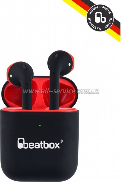 �������� BeatBox PODS AIR 2 Wireless �harging Black-Red (bbpair2wcbr)