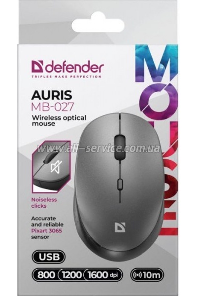  Defender Auris MB-027 Silent Wireless Grey (52029)