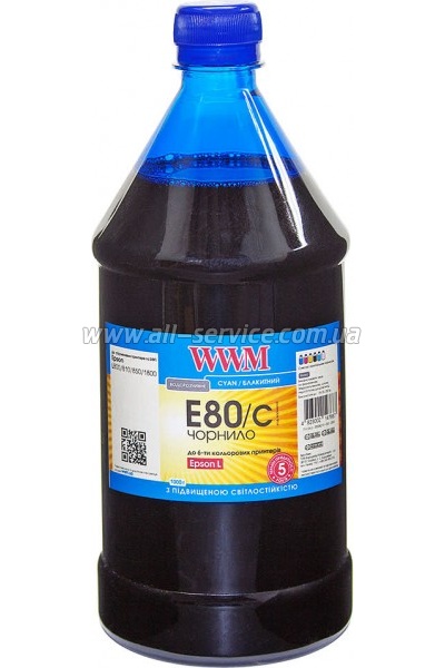 Чернила WWM 1000г Epson L800 Cyan Водорастворимые с повышенной светостойкостью (E80/C-4) Чернила WWM 1000г Epson L800 Cyan Водорастворимые с повышенной светостойкостью (E80/C-4)