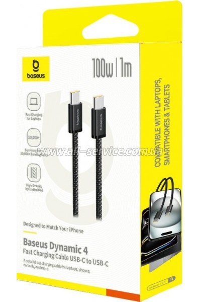 ���� ������ USB-C to USB-C 1.0m 100W (20V/5A) black Baseus (P10381400121-00)