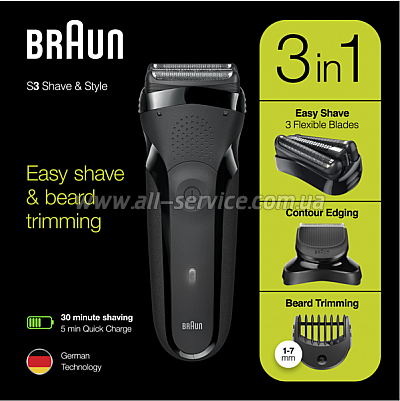  BRAUN Series 3 300BT black/black