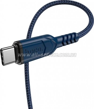 ���� ������ USB 2.0 AM to USB-C 1.0m 3A nylon X59 blue HOCO (6931474744944)